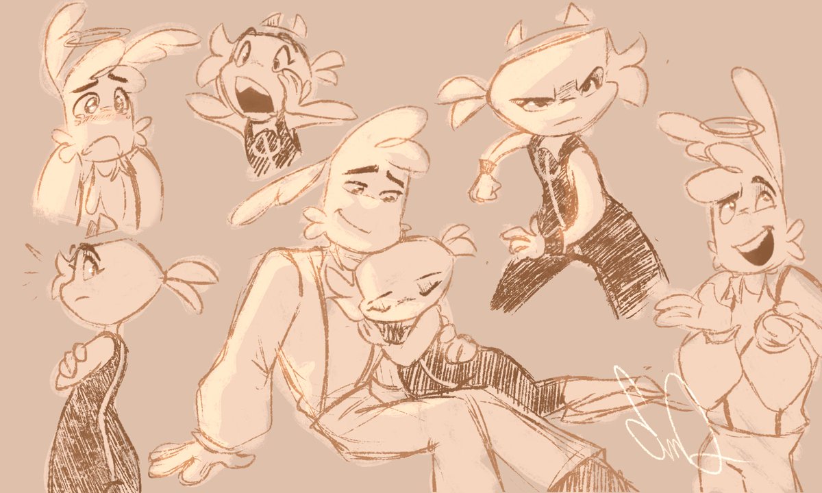 Emqsart's tweet photo. Been a lil occupied with commissions but here’s a quick doodle page of these two sillies https://t.co/qLIOQI1iTr