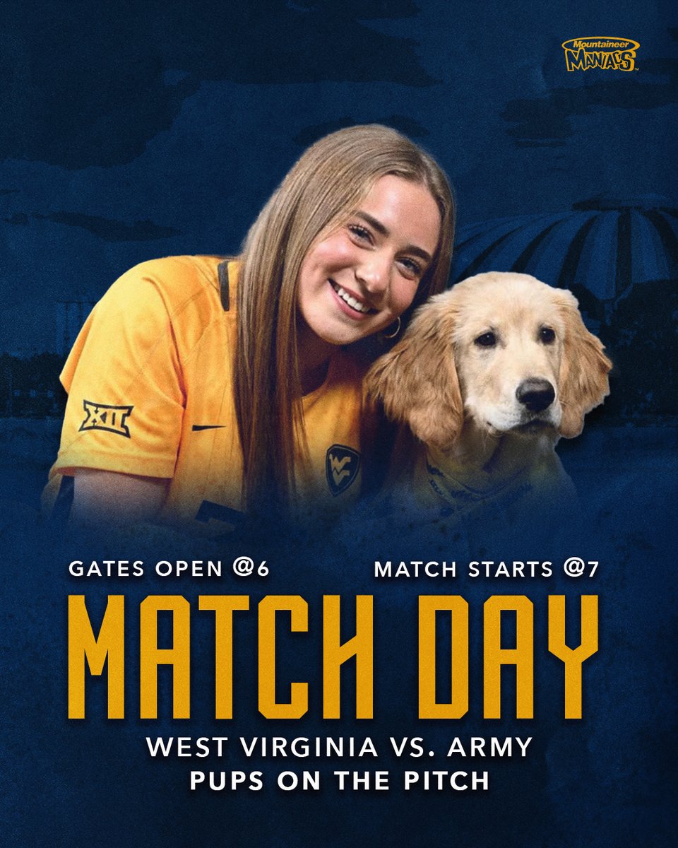 Mountaineer Maniacs (@wvumaniacs) on Twitter photo 🚨 MATCH DAY 🚨
Come out and support the team and see some pups tonight at Dick Dlesk! 🐾
⚽️ vs. Army
🕖 7:00 PM
🎟️ Students get in FREE with their student ID 🚨 MATCH DAY 🚨
Come out and support the team and see some pups tonight at Dick Dlesk! 🐾
⚽️ vs. Army
🕖 7:00 PM
🎟️ Students get in FREE with their student ID