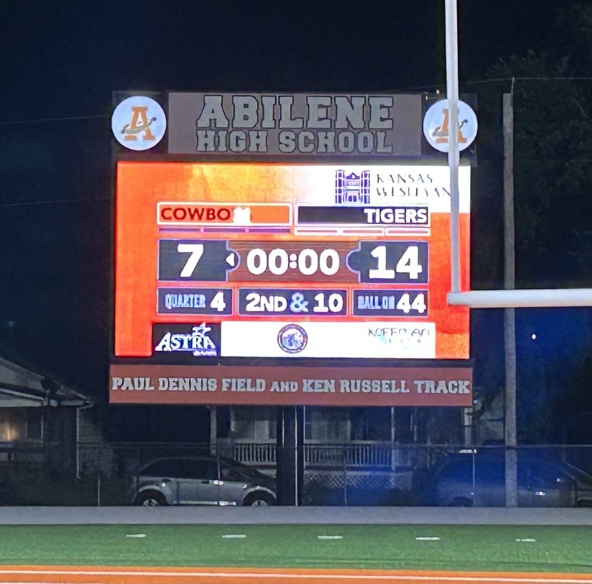 Clay Center Tigers 1-0!  Defeat Abilene 14-7.