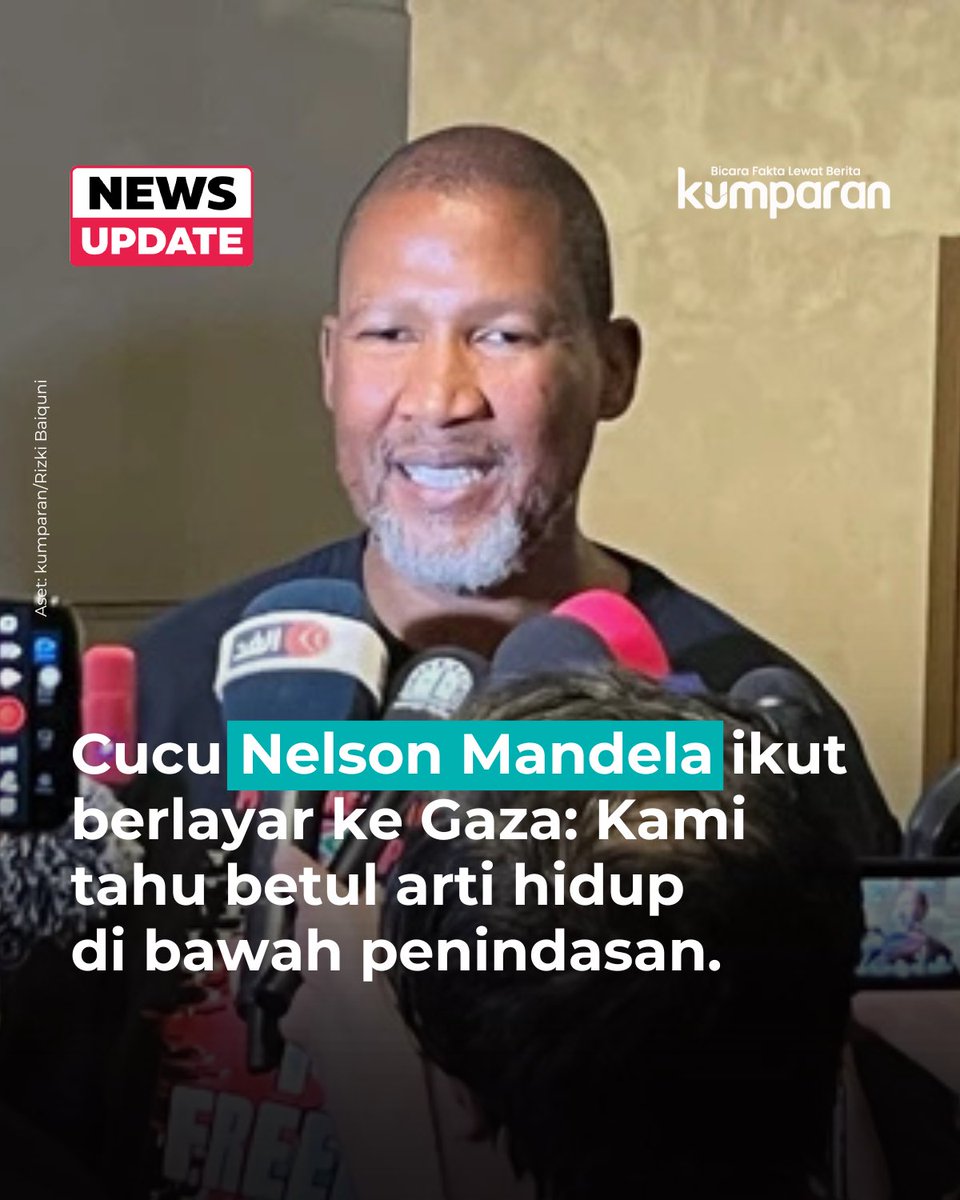 Mandla Mandela, cucu tokoh anti-apartheid sekaligus Presiden pertama Afrika Selatan Nelson Mandela, akan ikut berlayar bersama aktivis pro-Palestina menuju Gaza lewat Tunisia pada Minggu (7/9). Ia menyatakan bahwa keterlibatannya dalam Armada Sumud Global merupakan bentuk