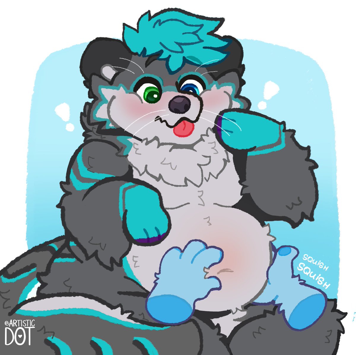 Belly squish YCH for Eyvee!
Look at the cute chonky ott! 🦦

➡️Slots for october! 85 u s d! (Reserve now pay october!) 

Any species and gender