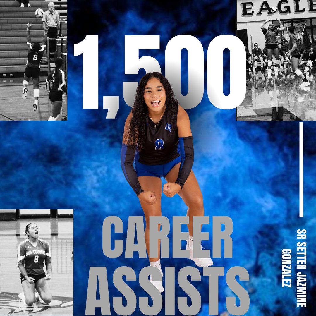 Congrats to our very own Jazmine for reaching 1500+ career assists tonight!!! We are so proud of you!!! 💙🏐🐾 <a href="/Jarrell_ISD/">Jarrell ISD</a> <a href="/LadyCougar_JHS/">Lady Cougar Athletics</a> <a href="/Jazmine2026/">Jazmine Gonzalez</a> <a href="/coachahaire/">Alan Haire</a> <a href="/_CoachGonzalez/">maria gonzalez 🌼</a>