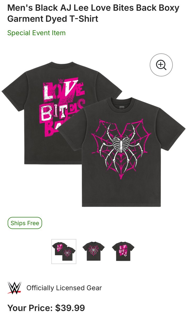 With her return back to #WWE, AJ Lee's merchandise has dropped! 'Love Bites  Back'. #AJLee #WWEShop @TheAJMendez 🛒: https://t.co/CeLEheUBjq, image size:712x1200