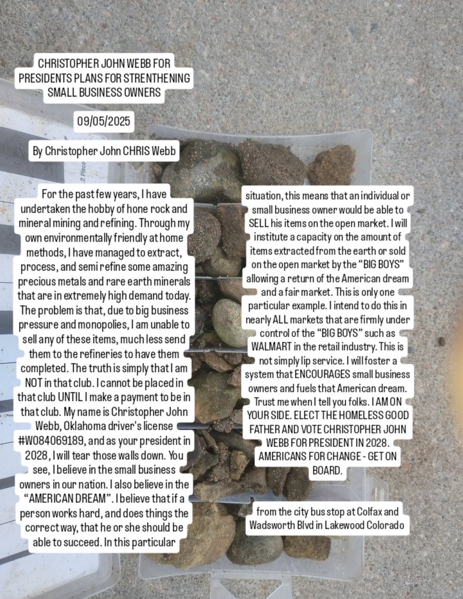 chriscaro2246's tweet image. I wrote this plan to protect our nations  small business owners. VOTE CHRISTOPHER JOHN WEBB FOR PRESIDENT IN 2028.
@McConaughey 
@PArepub 
@Oprah 
@vp
@HRTexas 
@CONewsYourWay 
@JustinW_NewsOn6 
@POTUS 
@JoelOsteen 
@VivekGRamaswamy