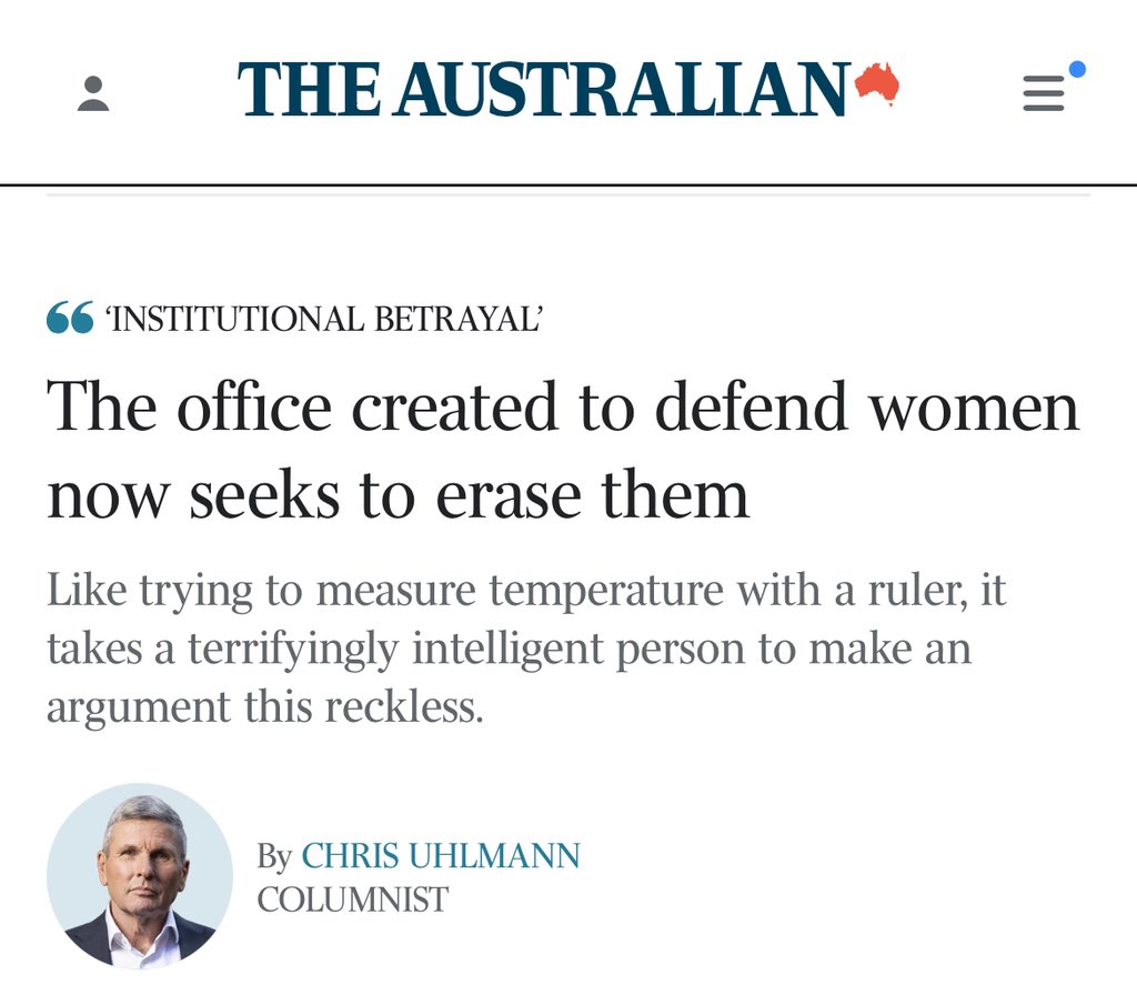 A brilliant article by Chris Uhlmann in The Australian today. 

“Not all change is progress. Some of it is decay. Bad ideas do damage and, to borrow from Orwell, we live in an age where restating the obvious has become a civic duty.

So here goes: there is such a thing as binary