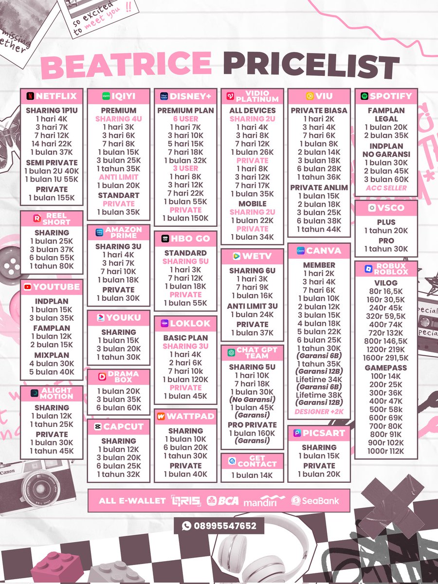 Redi banyak banyak full garansi dan tinggal copas 
bit.ly/beatricewa

#zonauang