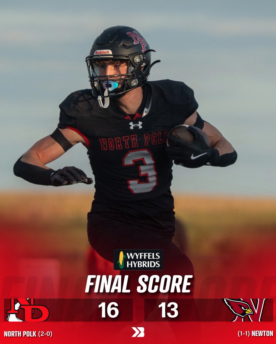 Bound_IA's tweet image. NORTH POLK WINS A DEFENSIVE BATTLE TO DEFEAT NEWTON 🔥

THE REIGNING CHAMPS ARE 2-0.

#iahsfb Davin Bakerink