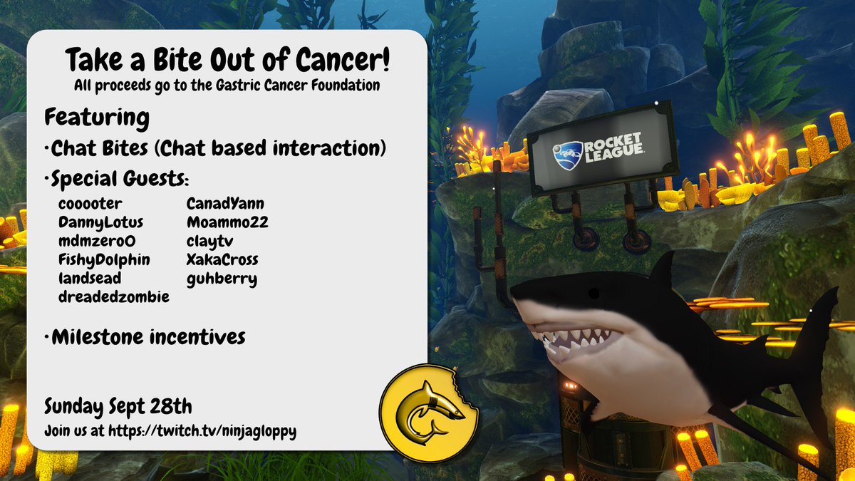 NGloppy's tweet photo. Calling #RocketLeague streamers! I'm looking for victims (I mean participants) who want to help raise money for cancer! Looking at starting around 3pm EST on the 28th.
#twitch #charity #modded #bakkesmod https://t.co/9kfCrqlgkU