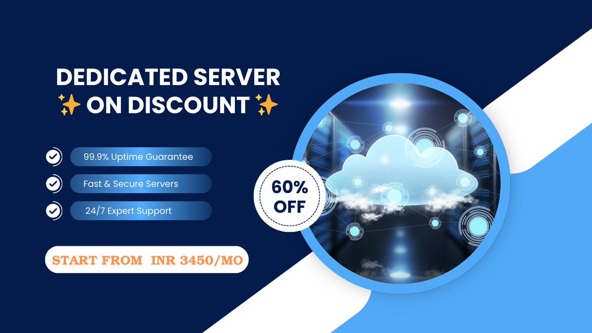 NatSavIndia's tweet photo. 🚀 Unlock blazing fast performance with our Dedicated Servers—now at a massive 60% OFF!
✅ 99.9% Uptime Guarantee
✅ Fast &amp; Secure Servers
✅ 24/7 Expert Support
Plans start at just INR 3450/month.
Level up your hosting today!
#DedicatedServer #WebHosting #ServerSale #Discount https://t.co/PdPi1dD7JG