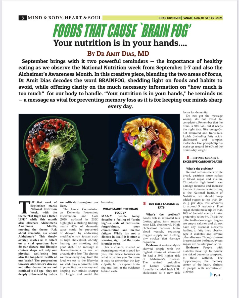 An article published as part of the Alzheimer’s awareness month and the National Nutrition Week.
#askaboutdementia , #askaboutalzheimers