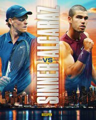 Sinner vs Alcaraz US Open men's final graphic