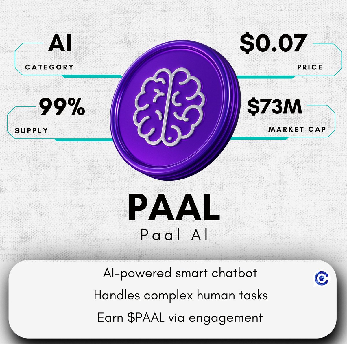 🚨  𝐆𝐞𝐦 𝐀𝐥𝐞𝐫𝐭 🚨

💎 $PAAL  💎 <a href="/PaalMind/">PAAL AI 🧠🤖</a>

𝐎𝐯𝐞𝐫𝐯𝐢𝐞𝐰 :

👉 Paal Al is a cutting-edge chatbot powered by advanced Artificial Intelligence (AI) and Machine Learning (ML) technologies. 

👉 It is designed to handle tasks typically requiring human intelligence,