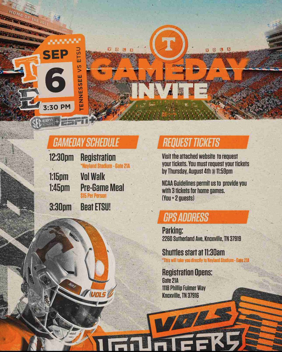 I am blessed to receive a game invite from Tennessee thank you so much <a href="/Vol_Football/">Tennessee Football</a>