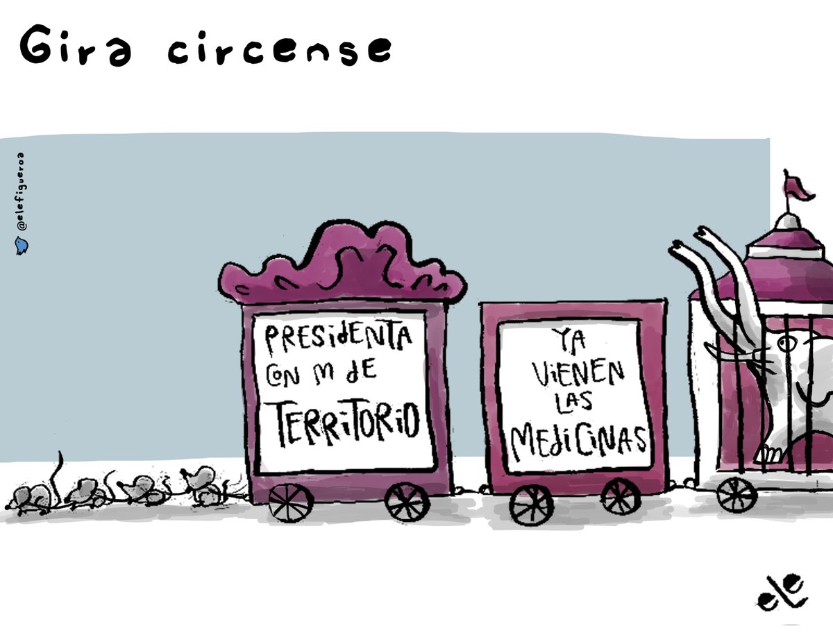 girodetuercamx's tweet photo. La #PresidentaDeTerritorio empezó su tour para "rendir cuentas". De las #Vallas y barreras inexistentes que sí existen hablamos después...
Gira #Circense, cartón de @elefigueroa https://t.co/dXaBmp6fFZ