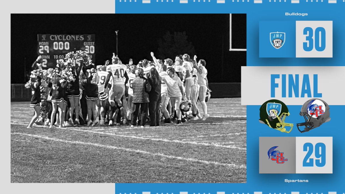 FRIDAY NIGHT VICTORY! 

After an exciting 4th quarter and a touchdown with a little under 3mins to go and a stop at the goal line for a 2-point conversion the Bulldogs win 30-29!