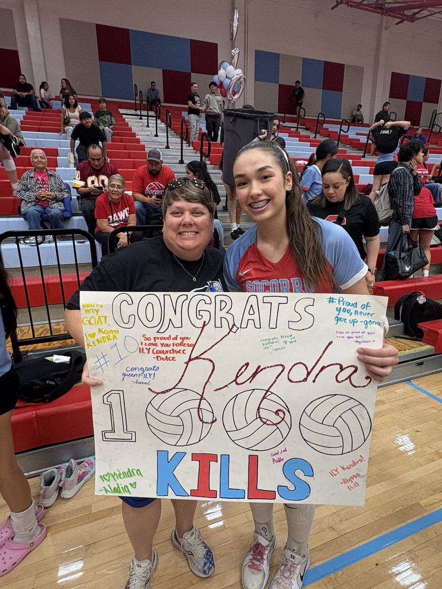 We love to see coaches support their former athletes in their accomplishments. Thank you <a href="/KMildon_JDS/">Kerry Mildon - M.S. Cybersecurity</a> for being there to celebrate Kendra’s 1000 career kills. <a href="/socovball21/">Coach Arzola</a> <a href="/Socorro_HS1/">Ignacio Estorga, Ed.D</a>  #BULLDOGNATION
