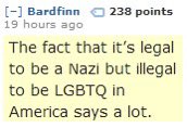 Nazi definition: Anyone who opposes LGBT people I guess