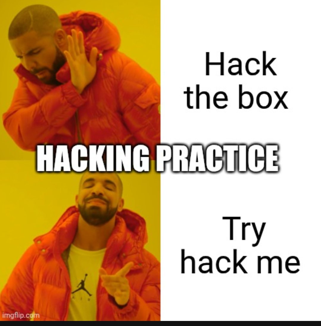 Ajinkya_offical's tweet image. Another meme of the day @RealTryHackMe.
Participate in the #hack2win contest and win more prizes 😄 via a creating more memes or videos.