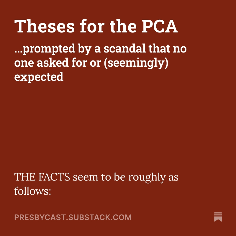 presbycast's tweet photo. A PCA Scandal of Roman Proportions - Twelve Theses