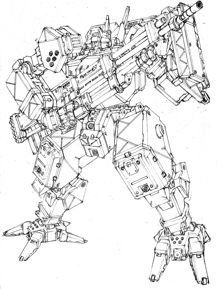 okamoto_type26's tweet image. Diable Avionics/WAP/&quot;Rekson type-U&quot;
ゴウ(@Milphoe)氏ver.
のファンアートを描きました🙇‍♂️
強襲連隊仕様のS型対応機…カッコ良き。
描き込み/修正不足多々ありますがﾕﾙｼﾃ…
#frontmission #fm5 #rkgk