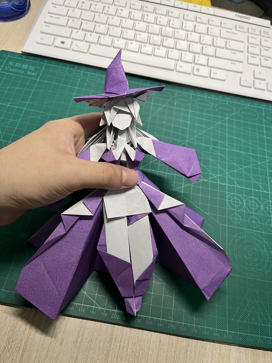 画帖雙折 Origami - How to fold a red and gold crane.Lucky item for