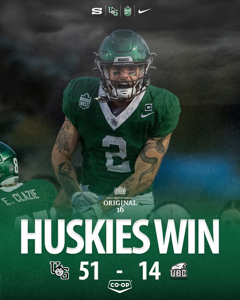 skhuskies's tweet image. Don’t mess with the Dogs 😤

Anton Amundrud leads an impressive air assault, in front of 9551 fans as the Huskies dominate the Thunderbirds 51-7 at Homecoming!

With the win the Huskies improve to 2-0 on the season!

#HuskiePride | #PowerofthePack