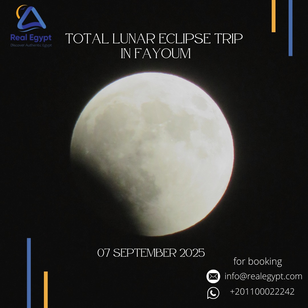 therealtoursegp's tweet photo. Total Lunar Eclipse Blood Moon tour tomorrow, Sunday 7 September.

Experience the eclipse in the desert at Fayoum oasis, where there is less city light pollution.

Event Details:
https://t.co/zQsQaXulai

#Egypt #TotalLunarEclipse #eclipseSept2025 https://t.co/LxjRk33YQb