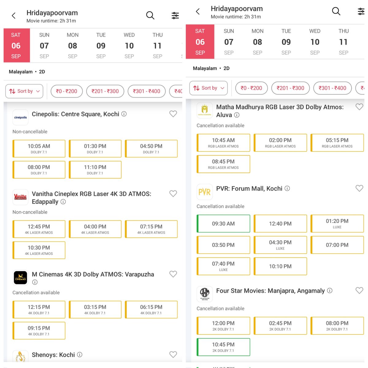 #Hridayapoorvam 91 Fast Filling Shows In Kochi 💥💥💥

#Mohanlal <a href="/aashirvadcine/">Aashirvad Cinemas</a>