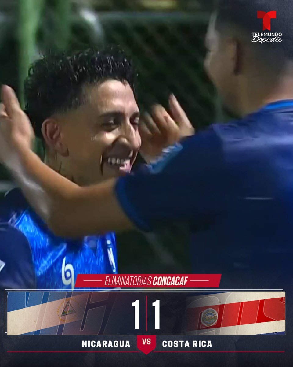 🇳🇮 ¡Nicaragua nunca se dio por vencido!

Jugó con 10 desde el 54’ por la roja a Coronel, Gamboa adelantó a Costa Rica 🇨🇷 y Byron Bonilla lo empató con un penal al 81’

💪 Primer punto para ambas selecciones, en la primera fecha de la ronda final de las #EliminatoriasCONCACAF

📺