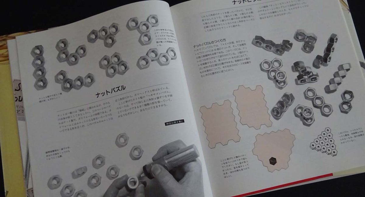 このパズルの土台となる箱の裏側には制作者の名前と思われる文字が印刷されているがネフ社が発売したパズルの設計者の名前とは異なっている。しかし、ネフ社のパズルも箱と7個のパーツの組み合わせとなっていて同じように見える。なにか関係があるのだろうか。書籍はパズルの世界（訳：芦ケ原伸之）