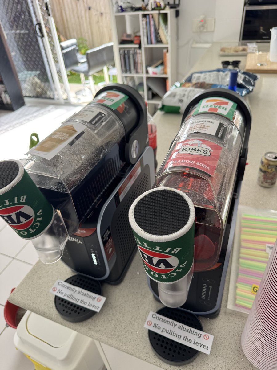 “Mum can we get slurpee?”
“No we have slurpee at home”