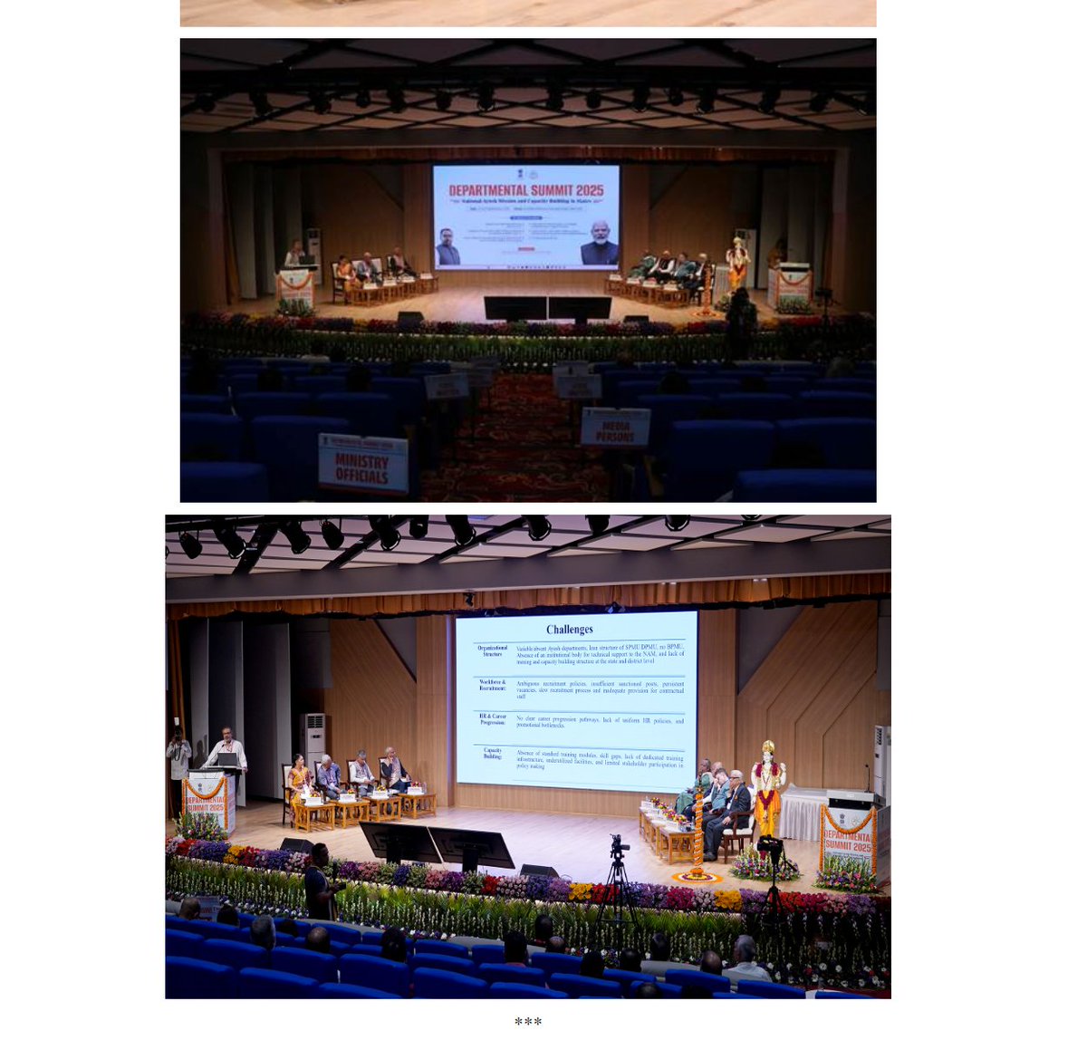 Anand Chaudhary Professor Ayurvedic Pharmaceutics (@anandayubhu) on Twitter photo Momentous Momentum - Two-Day Departmental Summit on National Ayush Mission and Capacity Building Concludes in New Delhi Deliberations focus on integration, innovation, and institutional strengthening for Ayush sector <a href="/PMOIndia/">PMO India</a> <a href="/mpprataprao/">Prataprao Jadhav</a> <a href="/secymoayush/">Vd. Rajesh Kotecha</a>. The Grand Gala, On Ground Momentous Momentum - Two-Day Departmental Summit on National Ayush Mission and Capacity Building Concludes in New Delhi Deliberations focus on integration, innovation, and institutional strengthening for Ayush sector <a href="/PMOIndia/">PMO India</a> <a href="/mpprataprao/">Prataprao Jadhav</a> <a href="/secymoayush/">Vd. Rajesh Kotecha</a>. The Grand Gala, On Ground