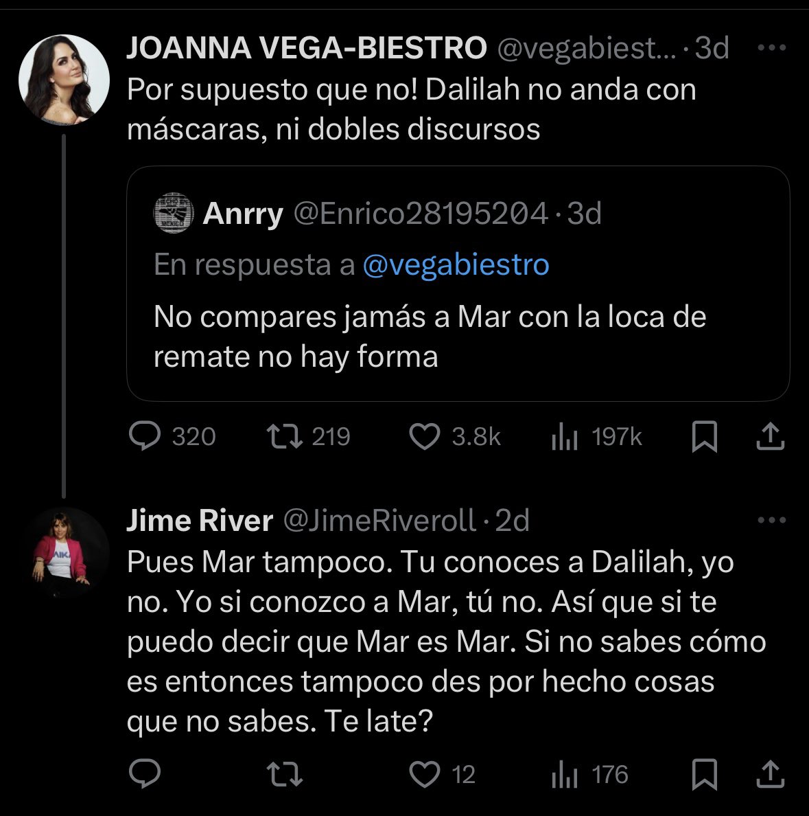 Y aquí que ves? Porq yo te veo asegurando algo que no te consta. O la otra decir en un live que Mar usa Bots. Si eso no es tirar hate entonces no se que es. Parece que tiras la piedra y escondes la mano. Penita debería de darte.