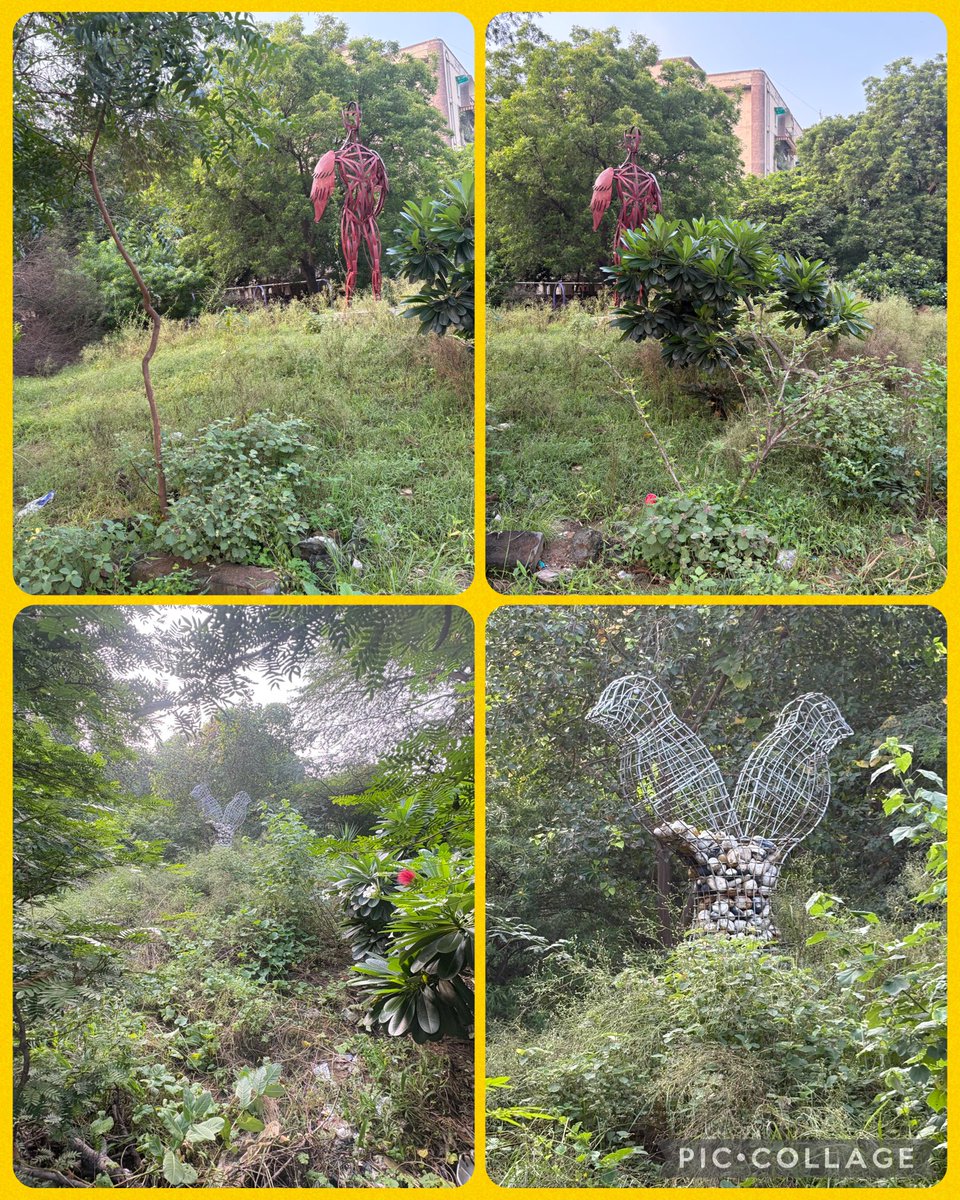 Triangular small patch of land next to President Apt &amp; opp to  it plot-18 Sec-10 Dwarka. Sad to see many bushes are spoiling the beauty of these locations . Nirmal chaya foundation demands immediate action ⁦<a href="/MCD_Delhi/">Municipal Corporation of Delhi</a>⁩