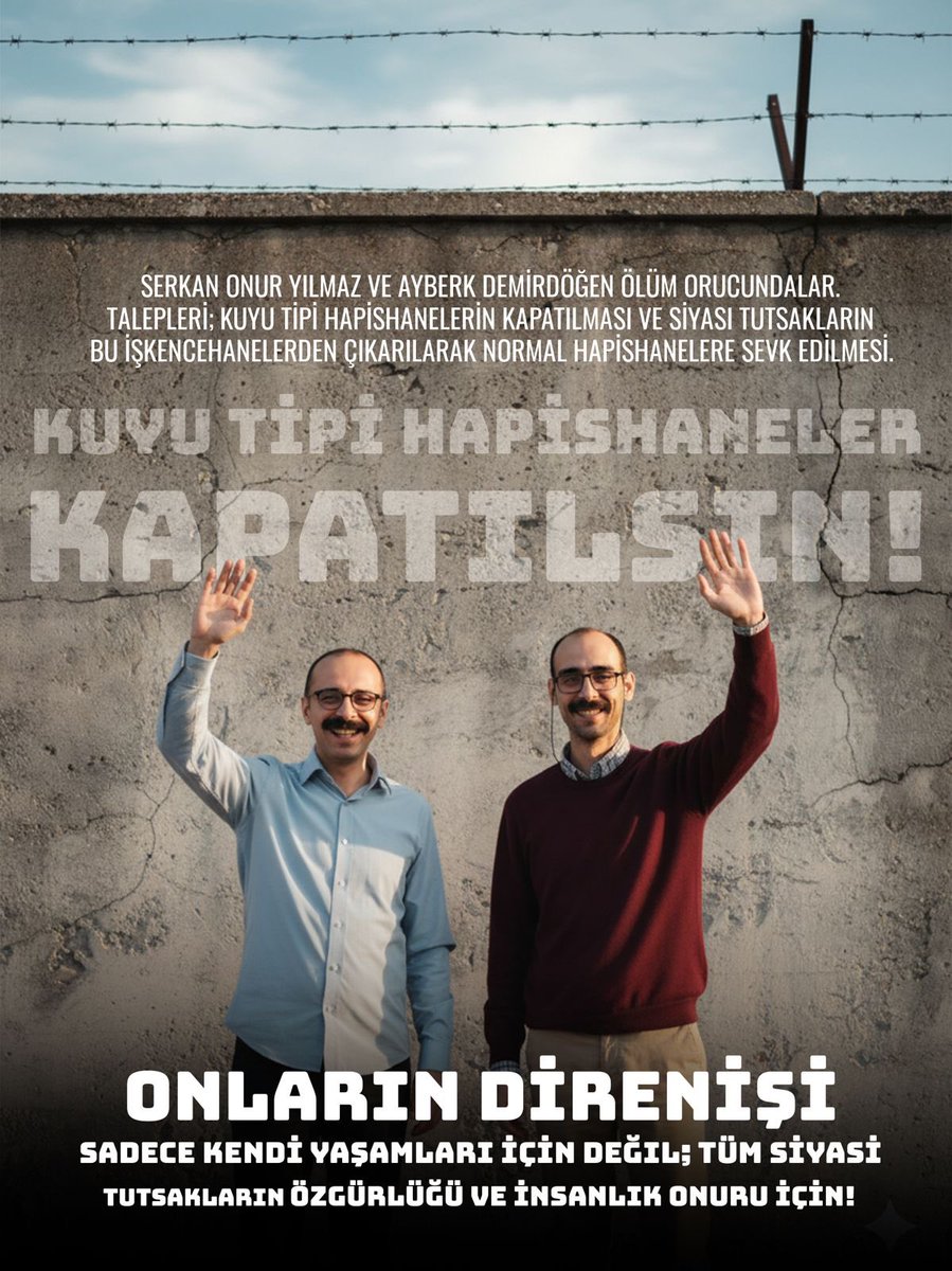 Serkan Onur Yılmaz, 300 gündür açlık greviyle Türkiye’deki kuyu tipi hapishanelerde uygulanan tecride karşı direniyor.
 #serkanonuryılmazıyaşatalım 
#KuyuTipiHapishanelerKapatılsın