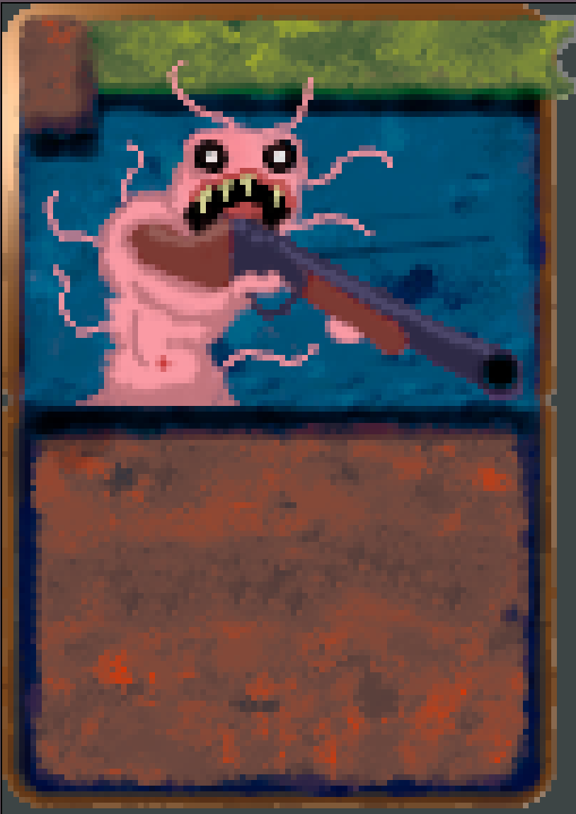 Cards! 

I think I needed to draw some gross monsters again.

Also Gum Flesh is not abandoned!
#gamedev | #indiedev