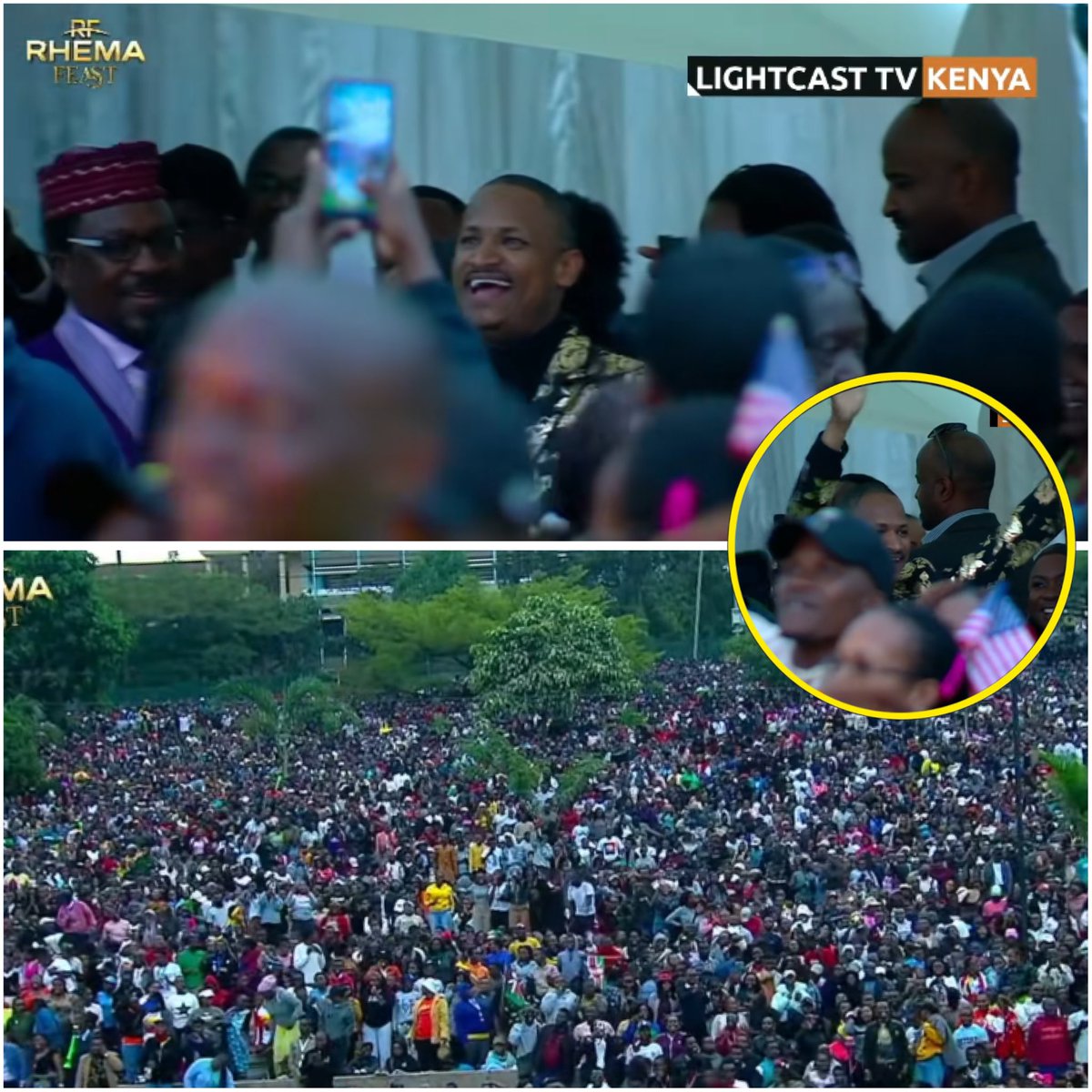 Kenyans soak in cheers after spotting Babu Owino at the Rhema Feast 2025 at Uhuru Park.
