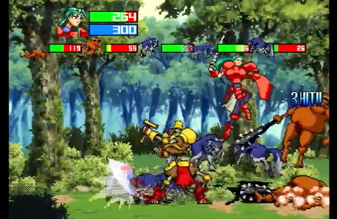 fami_maga2's tweet image. 『ガーディアンヒーローズ』は1996年1月26日にセガよりセガサターンで発売

伝説の剣を手に入れた4人の英雄からキャラクターを選び、邪悪な帝国や魔王に立ち向かう冒険を繰り広げる！3ライン戦闘システムは、戦略が増しさらにマルチプレイと非常に革新的であった。セガサターン屈指の名作!!