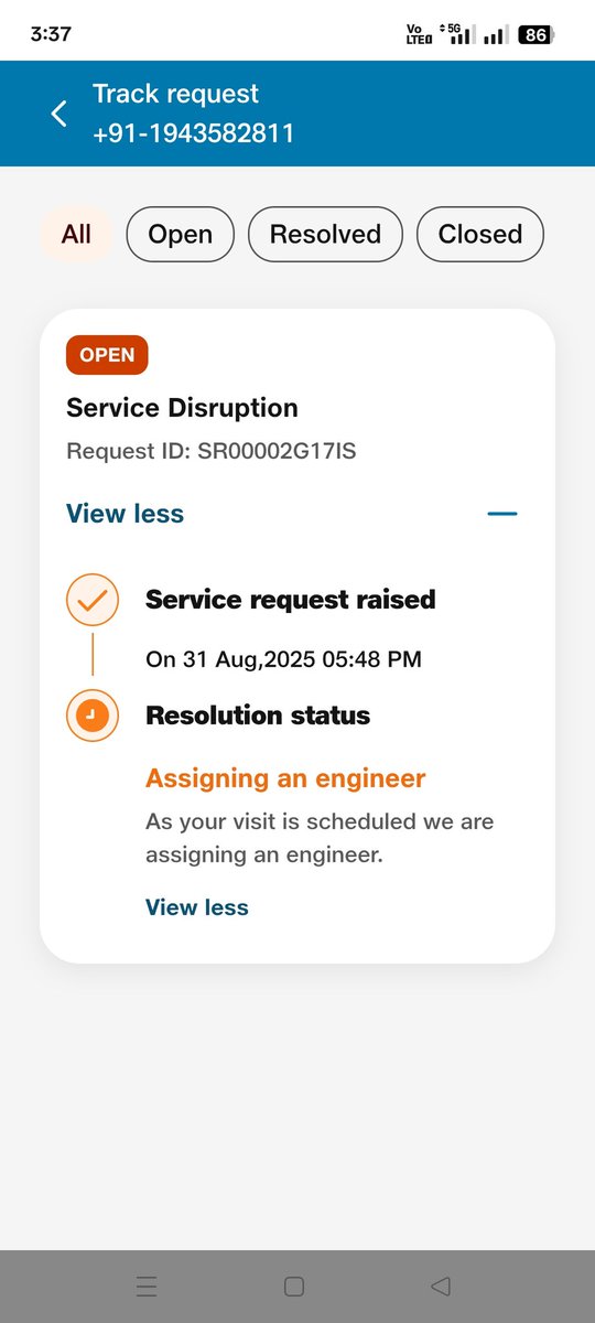 mohsinzshah's tweet image. Dear @JioCare please justify the delay in this service disruption since 31Aug2025.
I hope you will compensate for these days, else I will move to @airtelindia 
Screenshot 👇