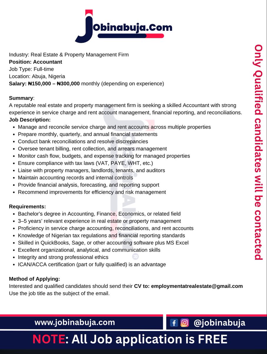 jobinabuja's tweet image. #jobsinabuja #walkininterview