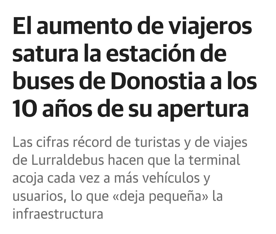 Una estación en el peor sitio y con un tamaño enano desde el primer día, que costó 30 millones de hace 10 años.
Pero lo importante era hacer lo contrario a la postura de <a href="/ehbildudonostia/">EH Bildu Donostia</a> (Riberas)y ahora a pagar las consecuencias para beneficio una vez más de constructoras amigas