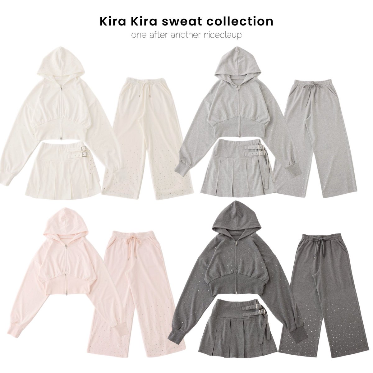 𝐍𝐈𝐂𝐄 𝐂𝐋𝐀𝐔𝐏 🌟キラキラビジューのスウェットセットアップきた