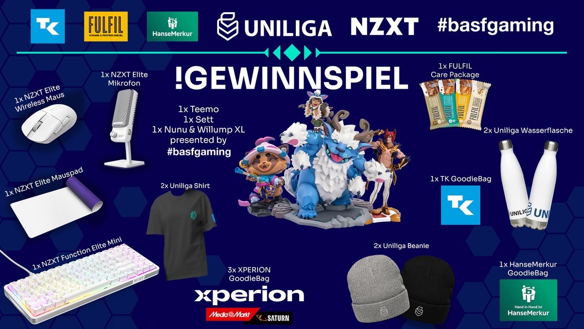 Während der League of Legends Finals im <a href="/xperion_germany/">XPERION</a> in Hamburg könnt ihr wieder viele Preise von unseren Partnern und exklusives Uniliga Merch gewinnen! Macht mit und sammelt fleißig Entries, um eure Gewinnchancen zu erhöhen: gleam.io/l0KjQ/sommer-2…