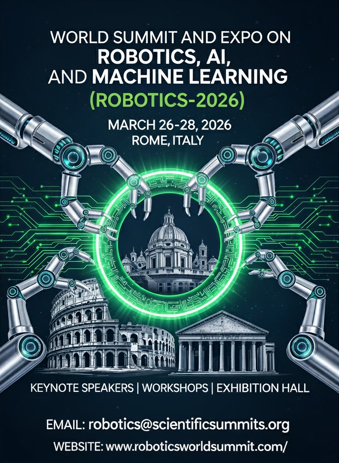 ROBOTICS2026's tweet image. 🤖 The World Summit and Expo on Robotics, AI, and Machine Learning (ROBOTICS-2026) is coming to Rome, Italy!
Join us March 26-28, 2026, to connect with leaders, discover new tech, and s
Learn more: roboticsworldsummit.com
#ROBOTICS2026 #AI #MachineLearning #Robotics #Innovation