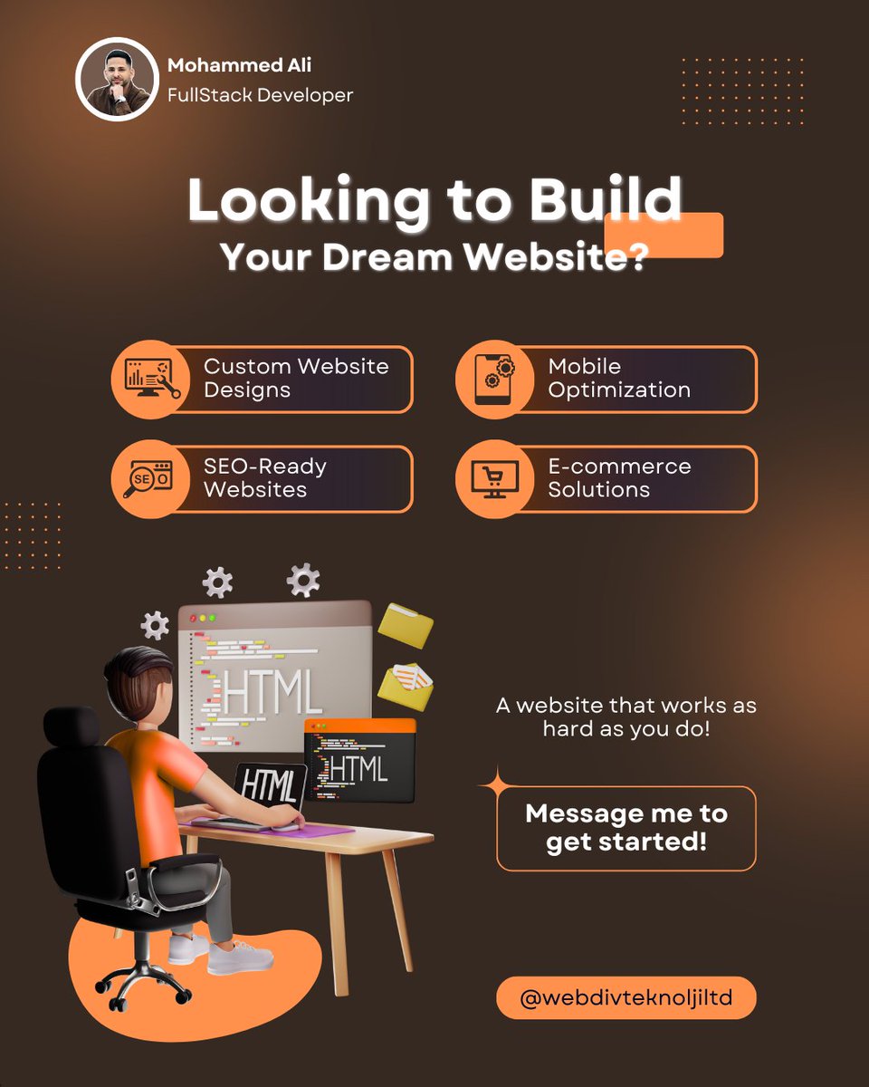 engmohammedJam's tweet image. بدك موقع يميزك ويكبر مشروعك أونلاين؟ 👨💻
تصاميم مخصصة – جاهزية SEO – حلول تجارة إلكترونية – تحسين للموبايل.
🚀 خلينا نبدأ معًا ونبني موقع أحلامك!
#WebDevelopment #FullStack #Ecommerce #SEO #WebDesign