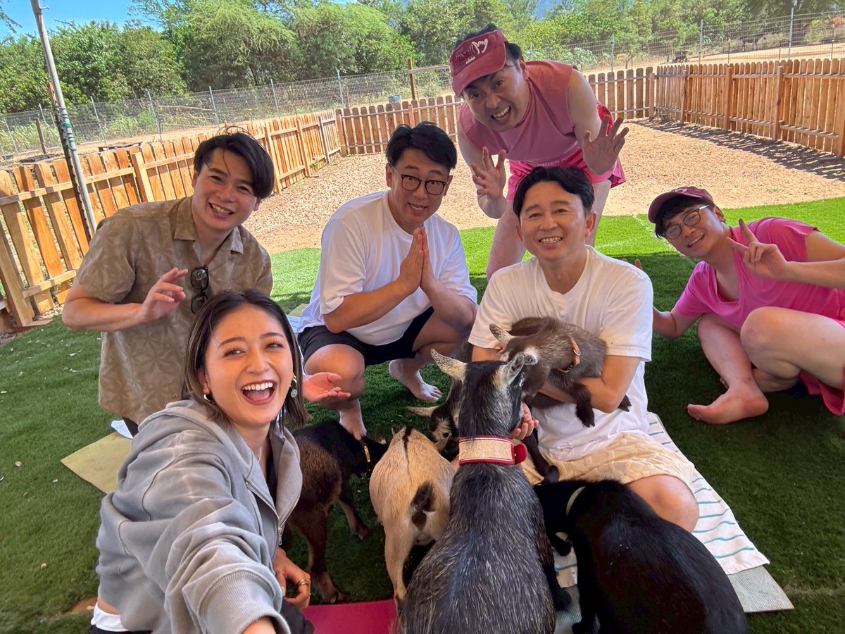 ariyoshi_yasumi's tweet image. ／
有吉の夏休み2025
密着77時間in Hawaii
まもなく放送スタート🌈
＼

今年も気心知れた仲間たちの
ハワイ旅をぜひお楽しみください🙇‍♂️

#有吉の夏休み2025
#有吉弘行
#田中卓志
#新山（さや香）
#野呂佳代
#ビビる大木
#みちょぱ
#吉村崇 
#ハワイ