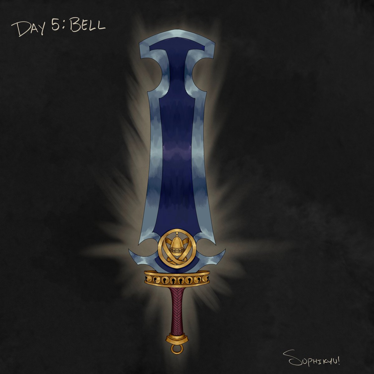 sophikyu's tweet image. Day 5: Bell  Heaven's toll

This one is a simple deign but I can really some chaotic-good type character wielding this

#swordtember2025 #greatsword #bell