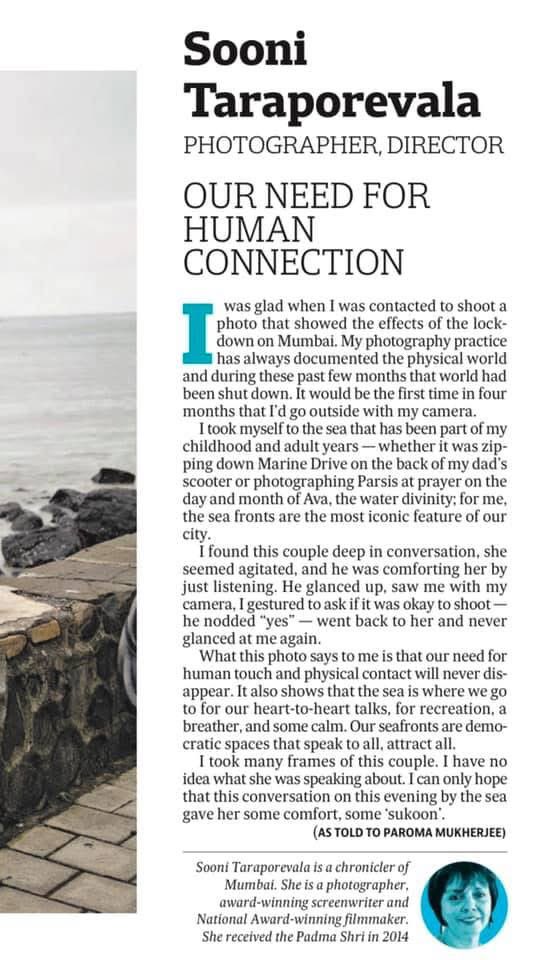 Five years ago today, HT launched the re-designed HTWknd, and in the throes of the pandemic, we commissioned artists to make works for us. <a href="/soonitara/">Sooni Taraporevala</a> was kind as ever to speak to me and agree to make this heartwarming image for <a href="/htTweets/">Hindustan Times</a>.  #Mumbai #HTWknd #photography #pandemic