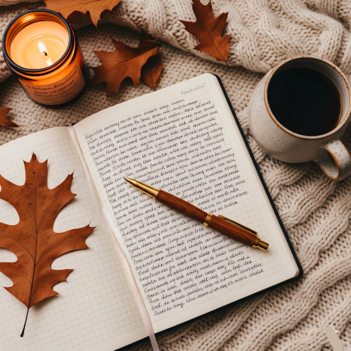 🍂  Autumn  leaves and cozy sleeves.