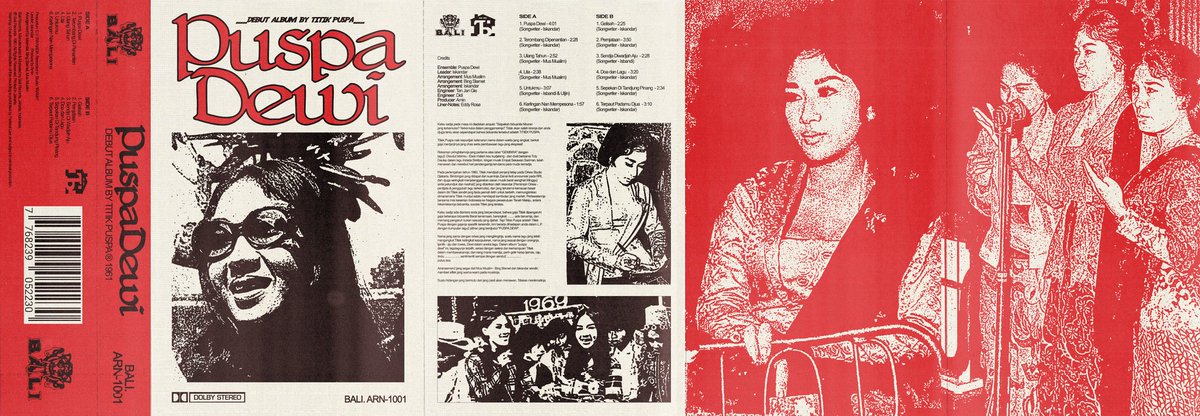 Breakth_roug__h's tweet photo. Graphic Work: Puspa Dewi by Titiek Puspa Cassette tape cover. 

Ngide kalo albumnya keluar versi kaset gimana. 

#GraphicDesign #cassettetape #albumcover #musicpackaging #titiekpuspa #merchdesign https://t.co/oBPLVakBmI